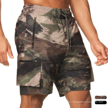 Shorts de sport pour hommes respirants à sec rapidement camouflage bermuda shorts multi-pochers short de fret